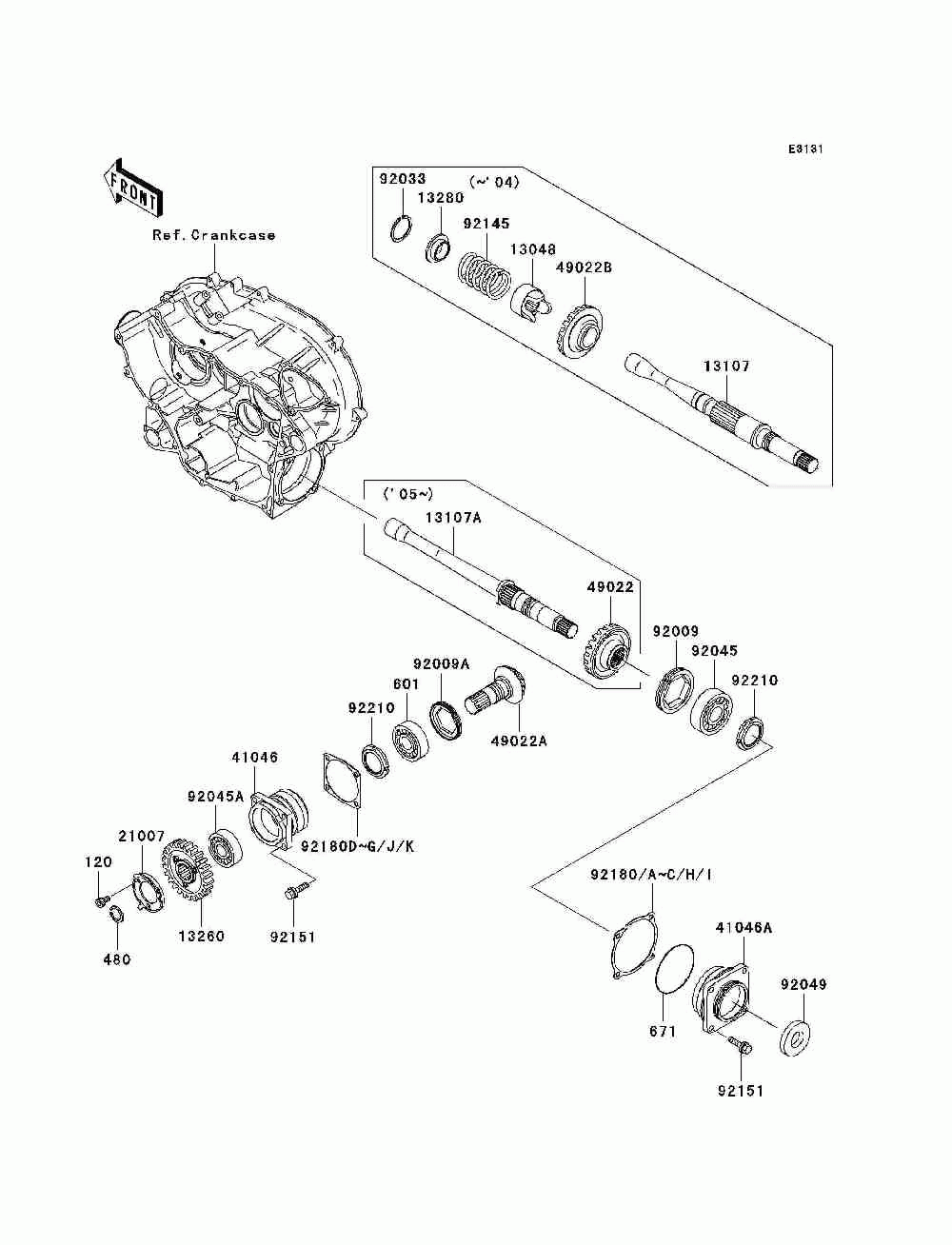 Front bevel gear