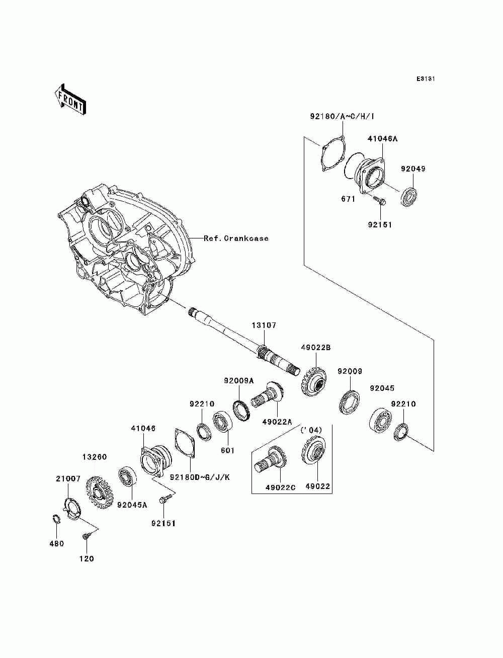 Front bevel gear