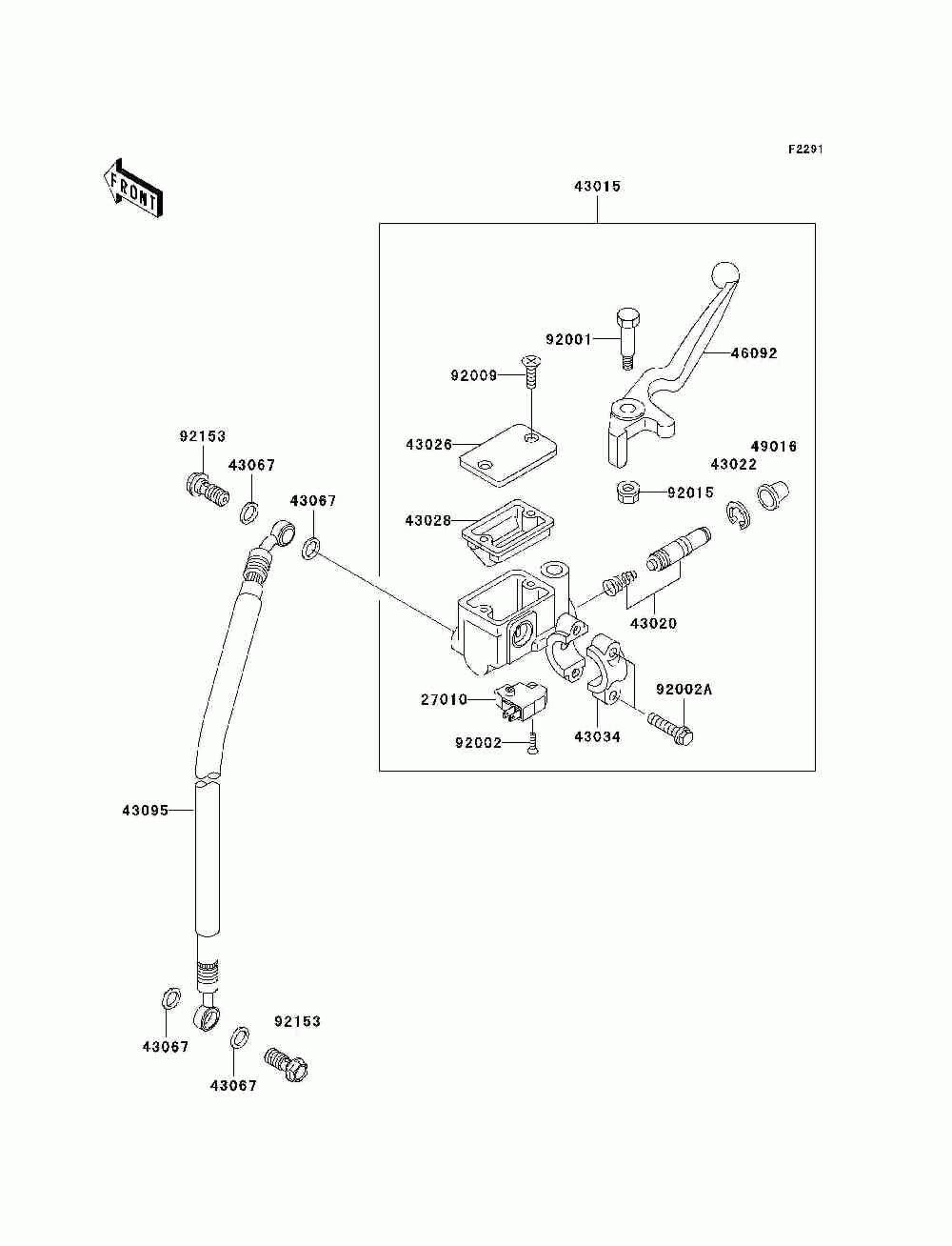 Front master cylinder