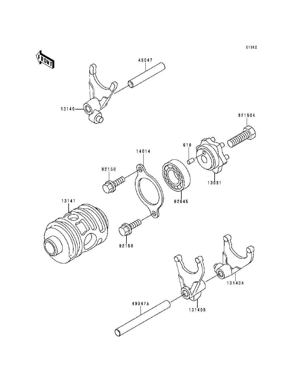 Gear change drum  shift fork(s)