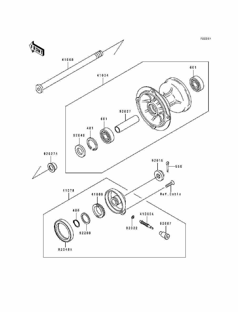 Front hub & (kdx250-d2_d3_d4)