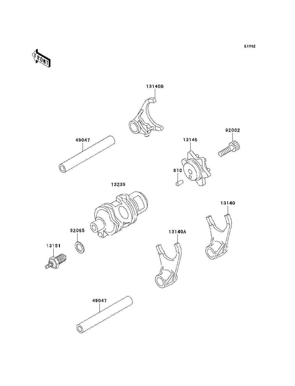 Gear change drum  shift fork(s)