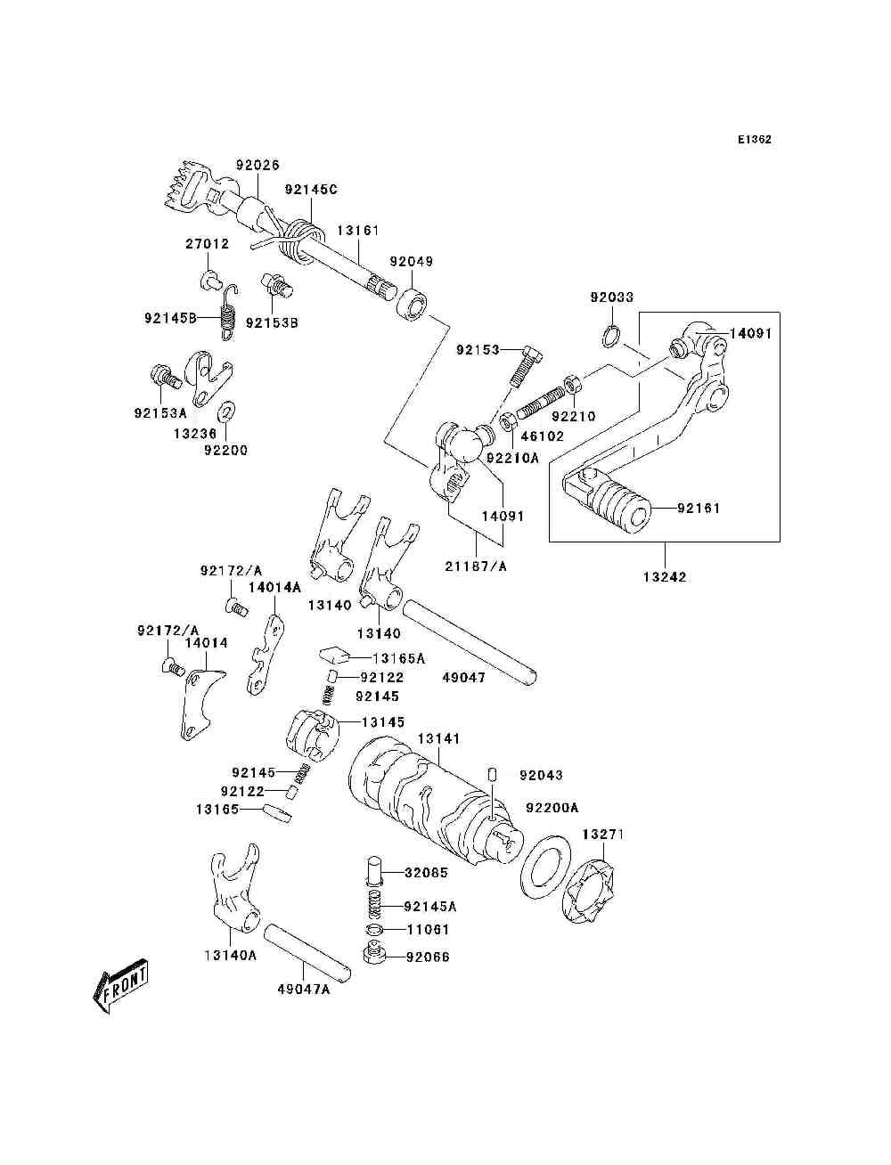 Gear change drum  shift fork(s)