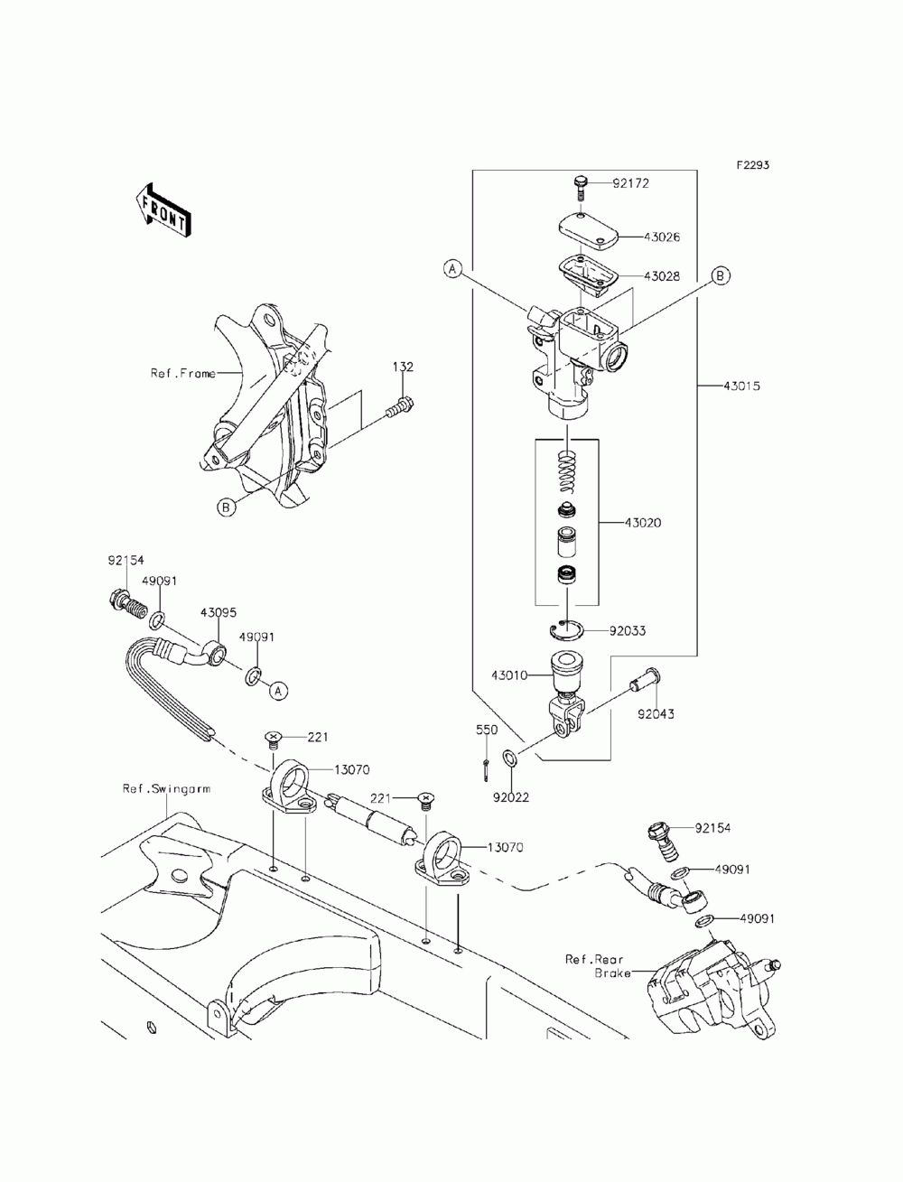 Rear master cylinder