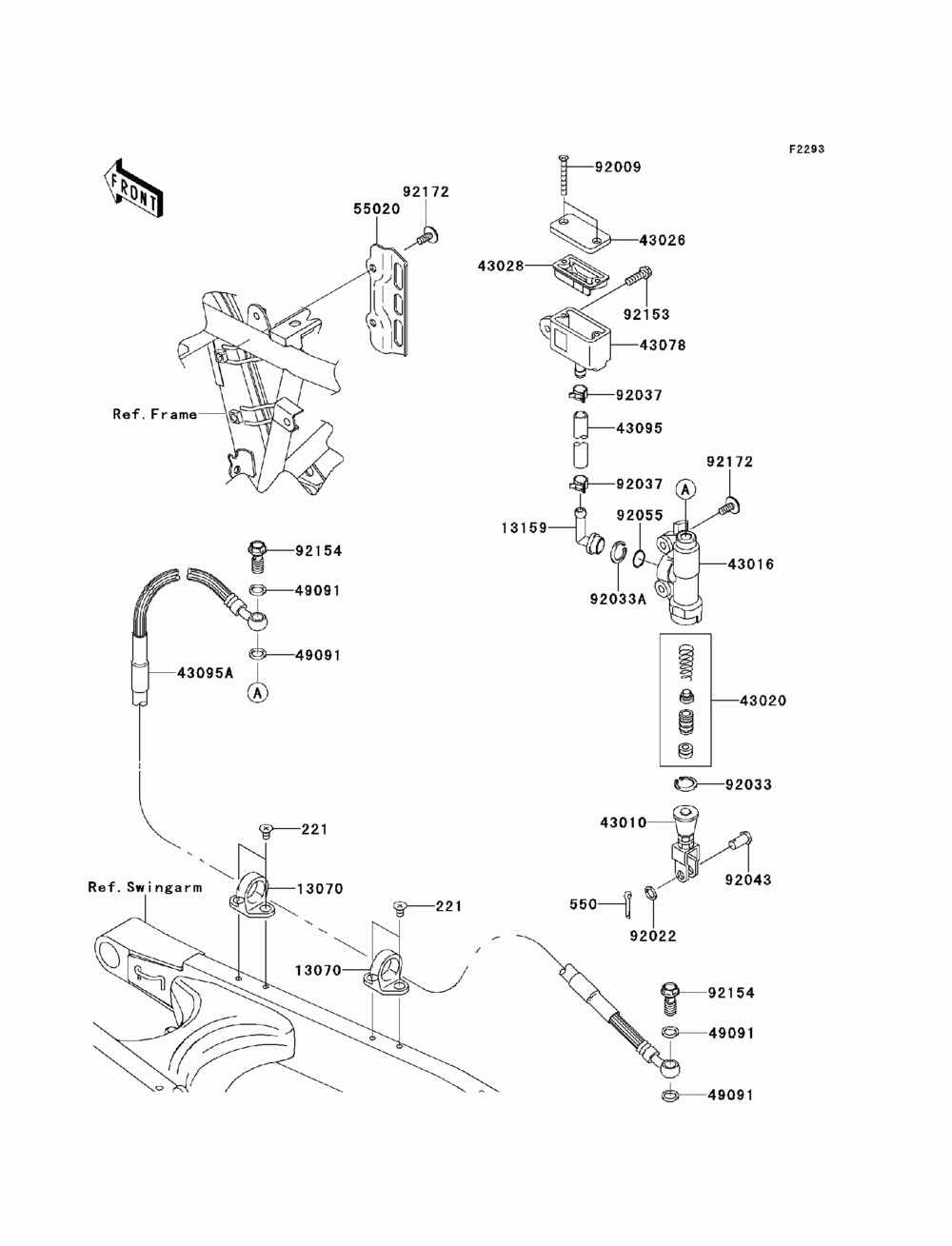 Rear master cylinder