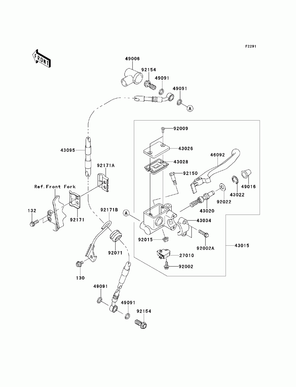 Front master cylinder