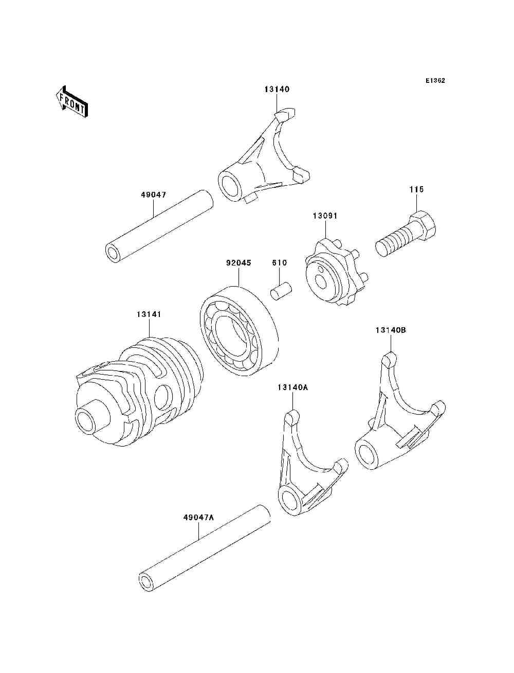 Gear change drum  shift fork(s)