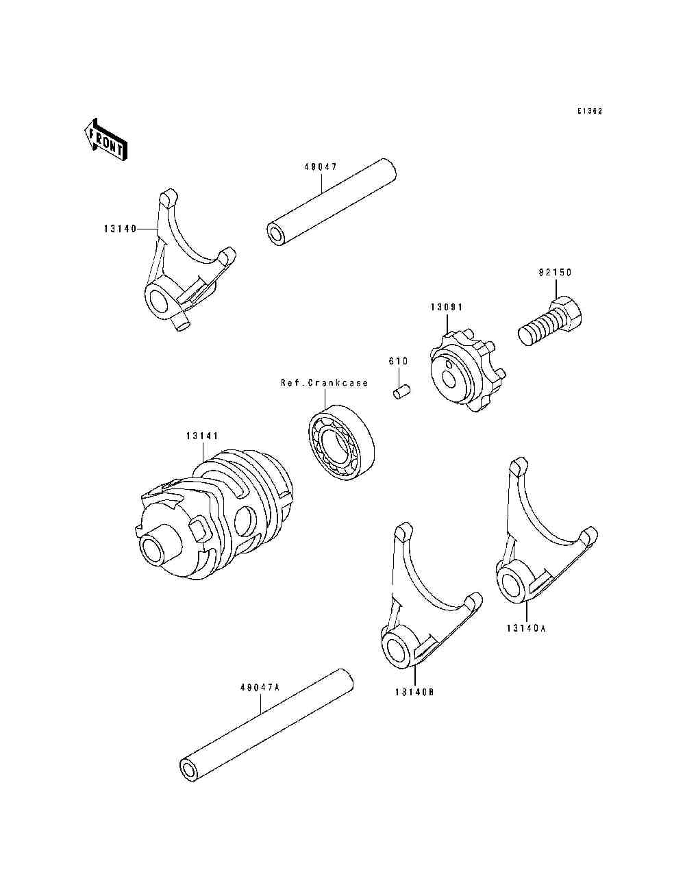 Change drum  shift fork