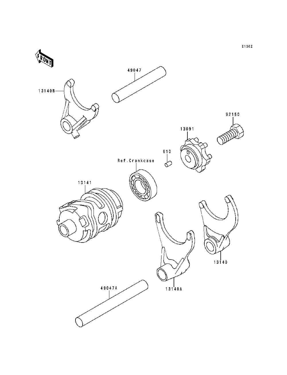 Gear change drum  shift fork(s)