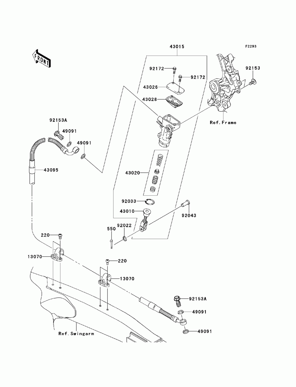 Rear master cylinder