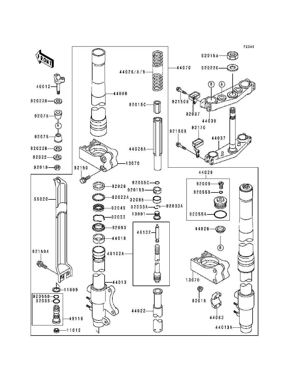 Front fork(kx500-e4  e5)