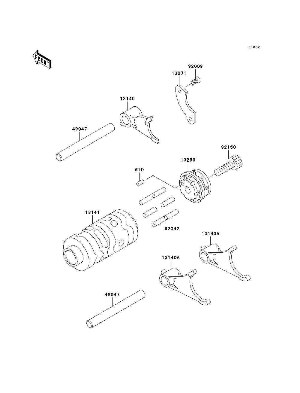 Gear change drum  shift fork(s)