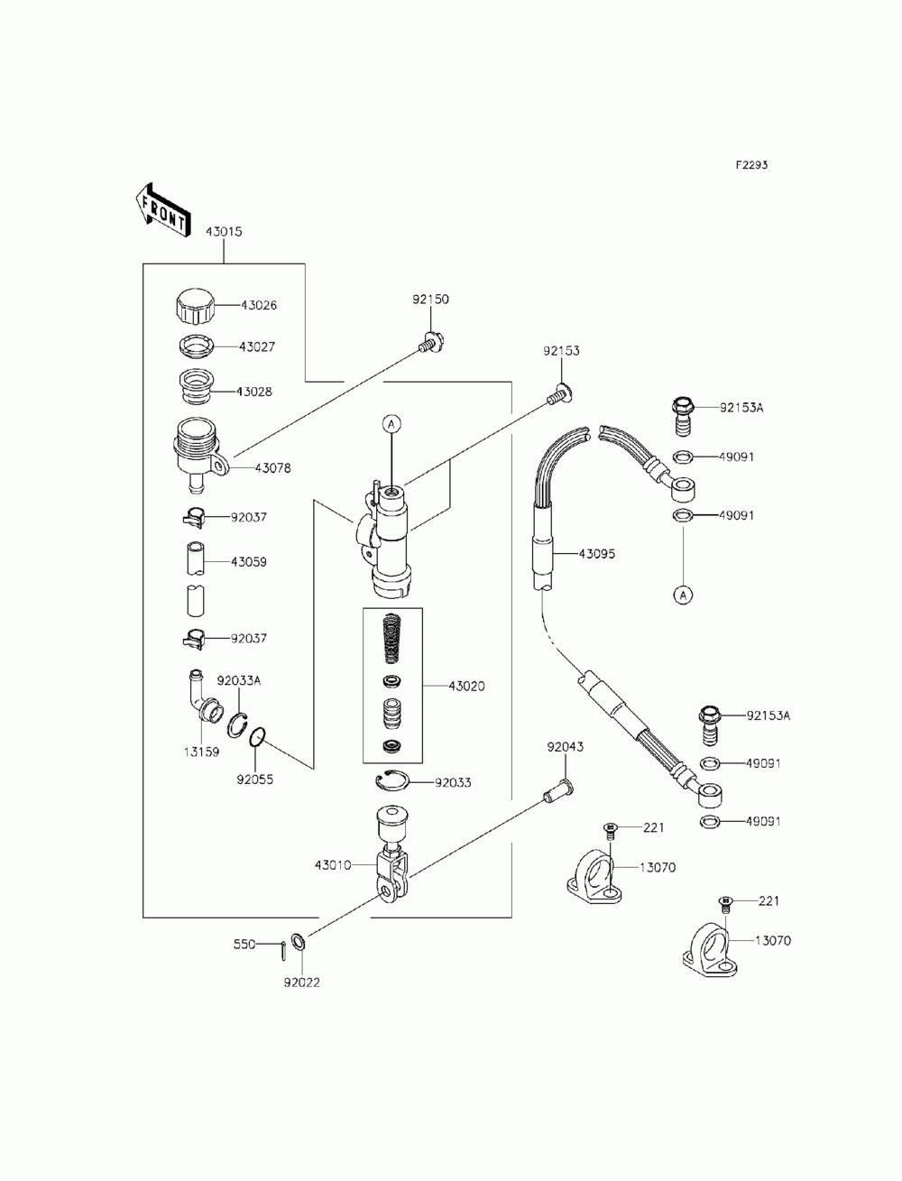 Rear master cylinder