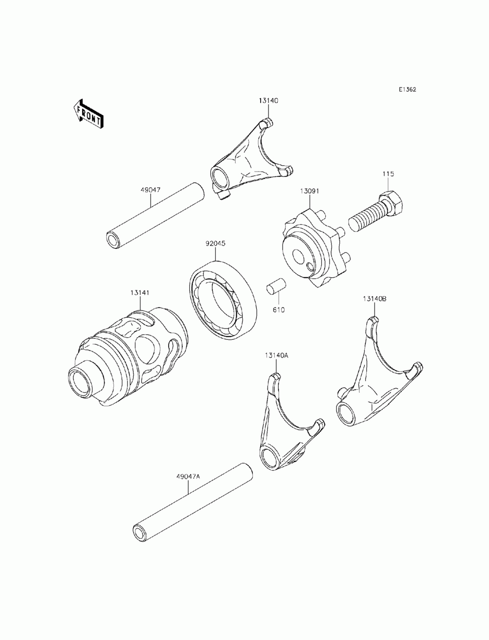 Gear change drum_shift fork(s)