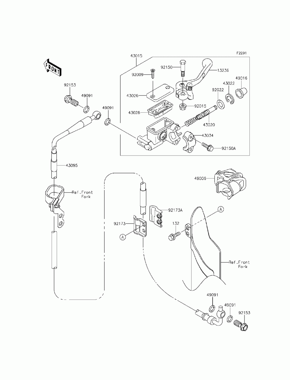 Front master cylinder