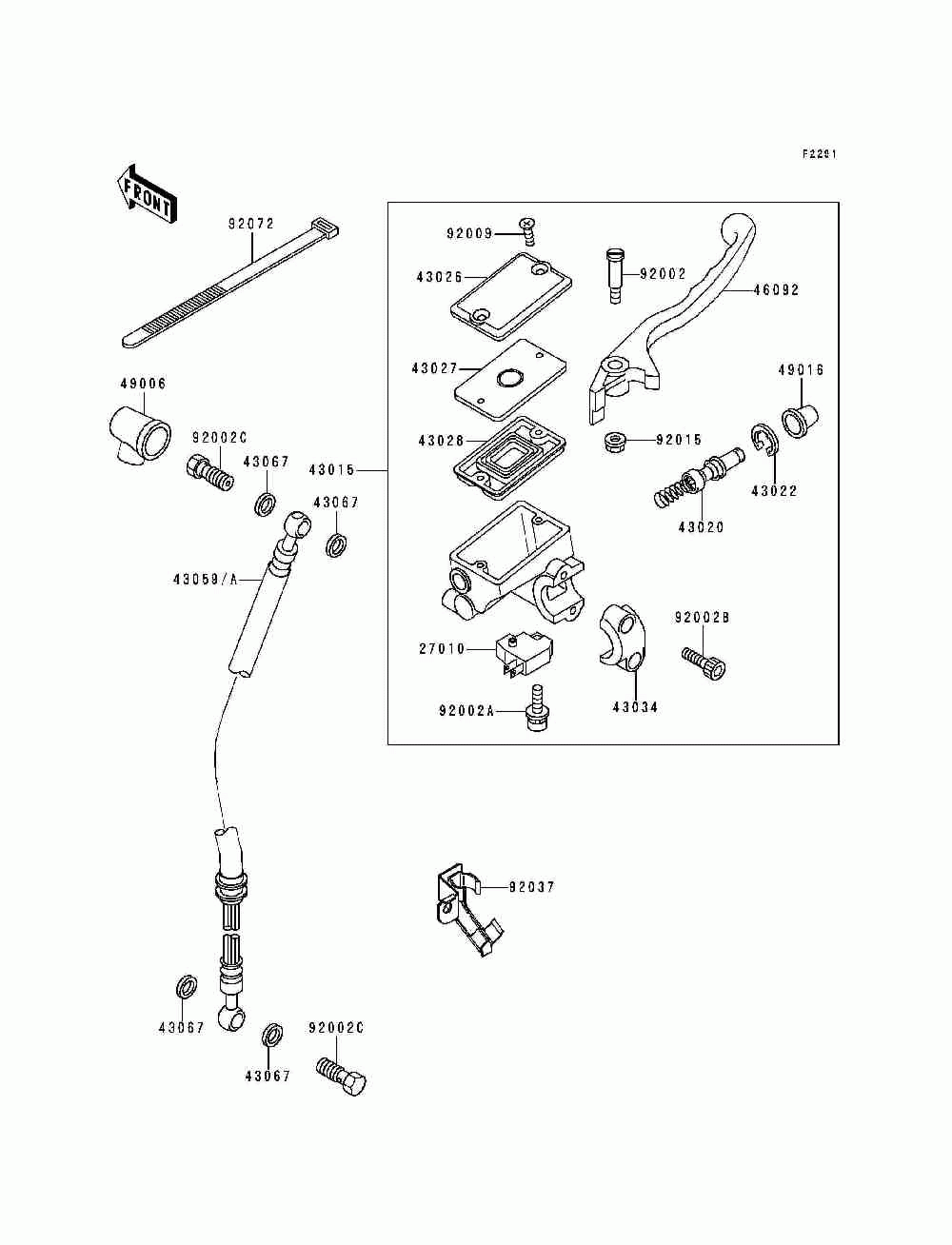 Front master cylinder