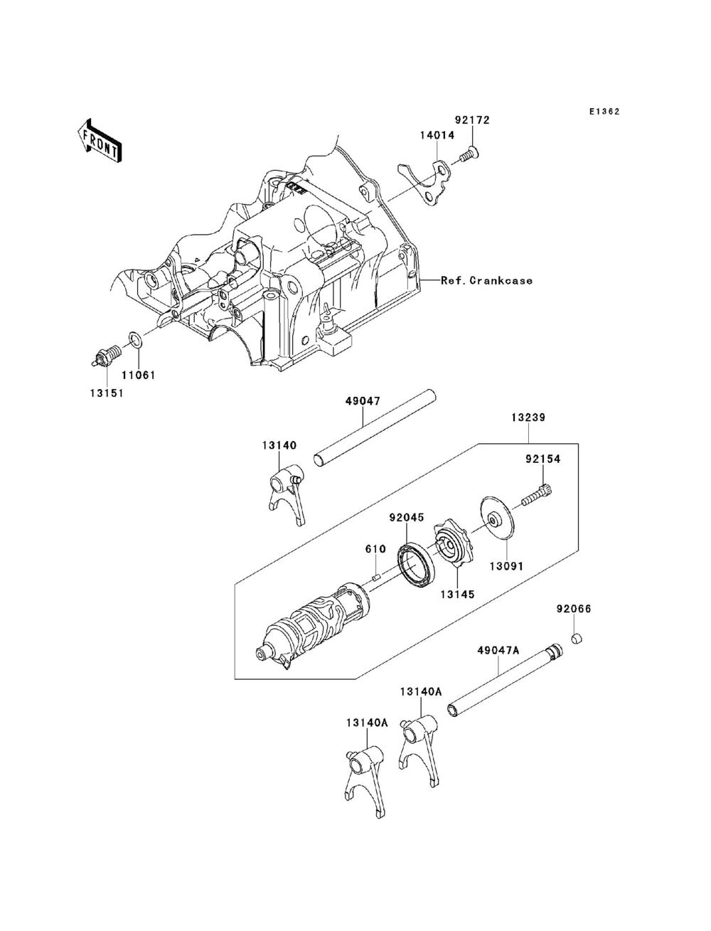 Gear change drum  shift fork(s)