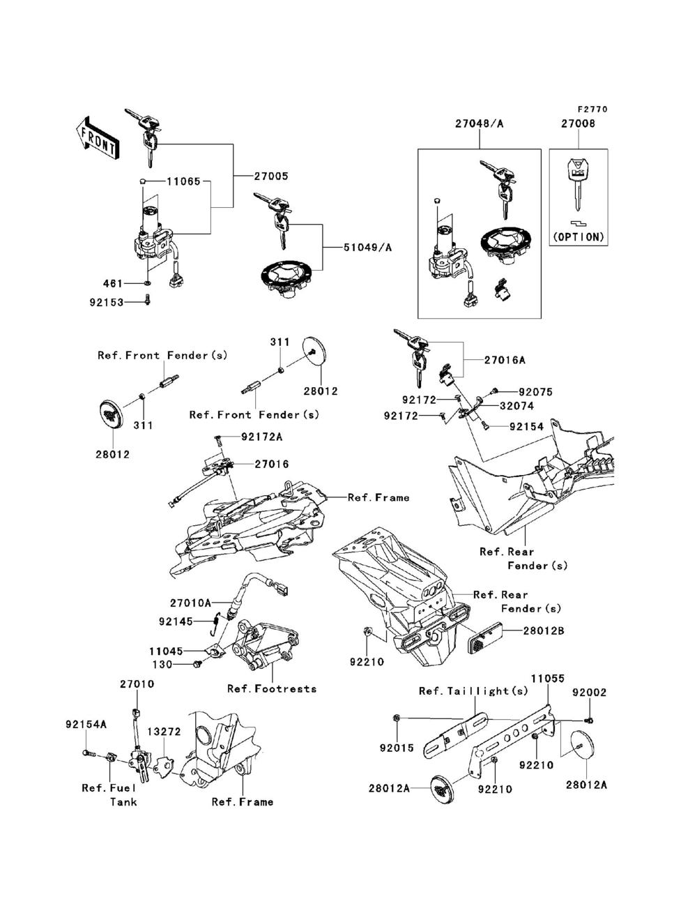 Ignition switch  locks  reflectors