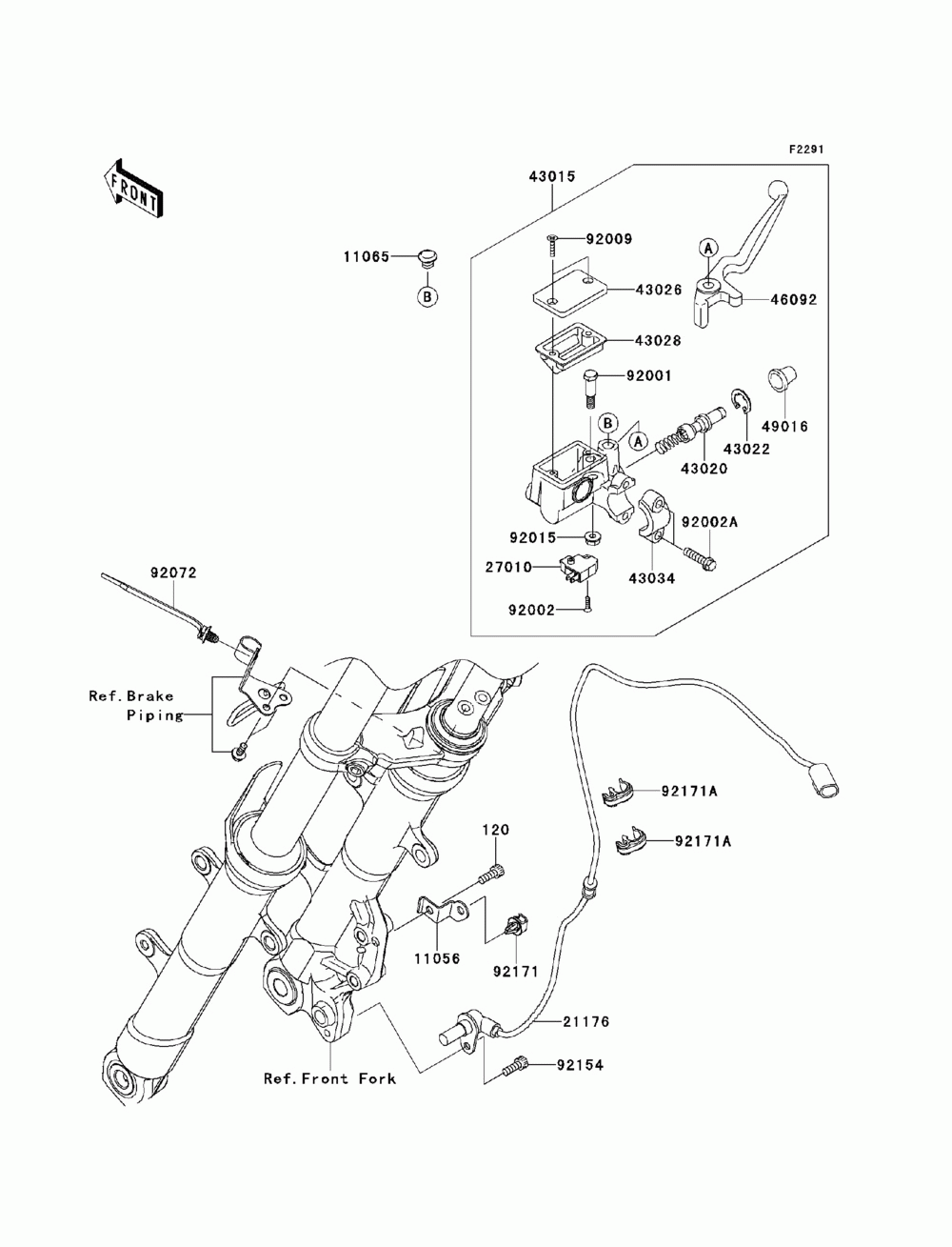 Front master cylinder