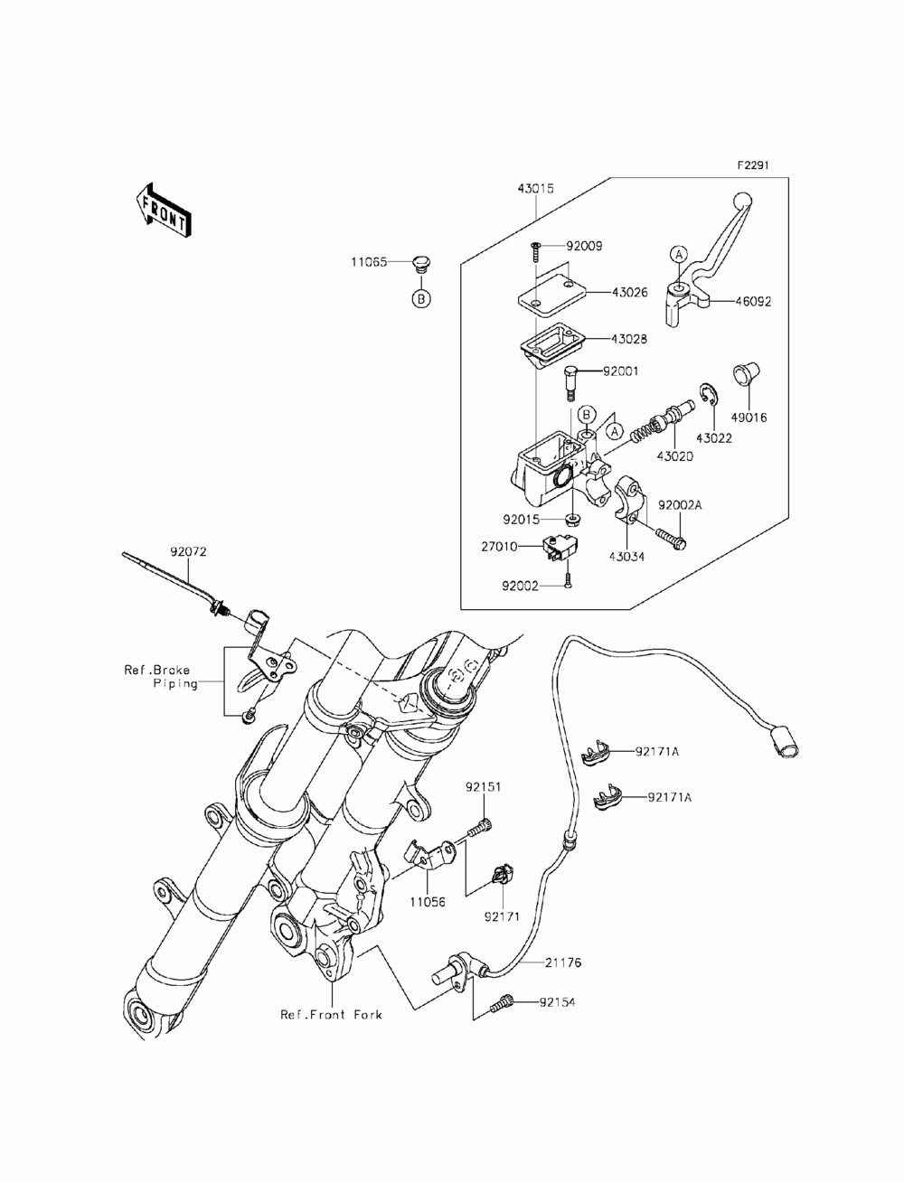 Front master cylinder