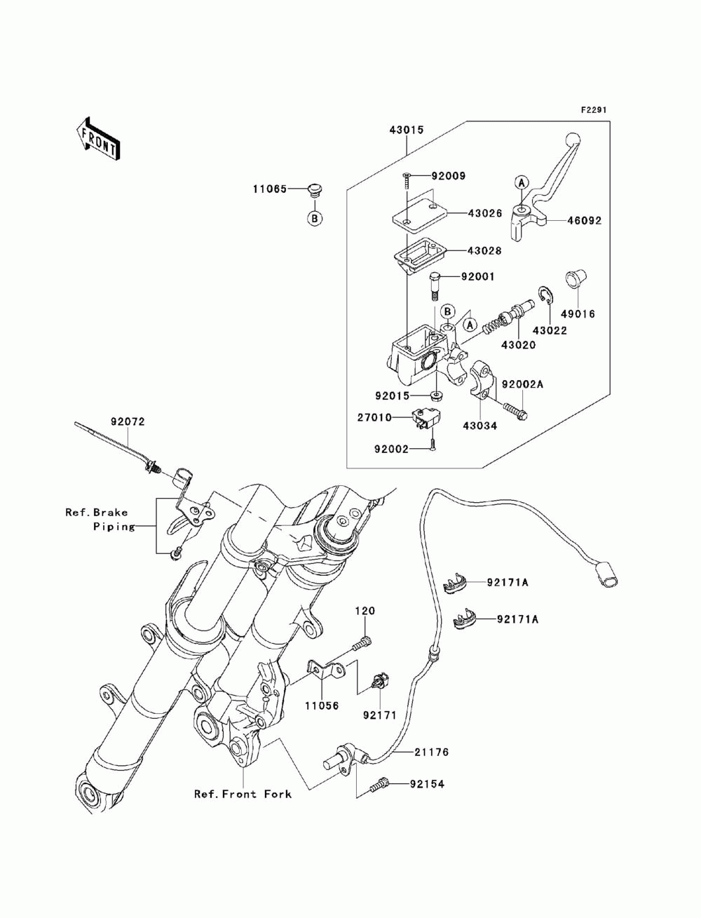 Front master cylinder