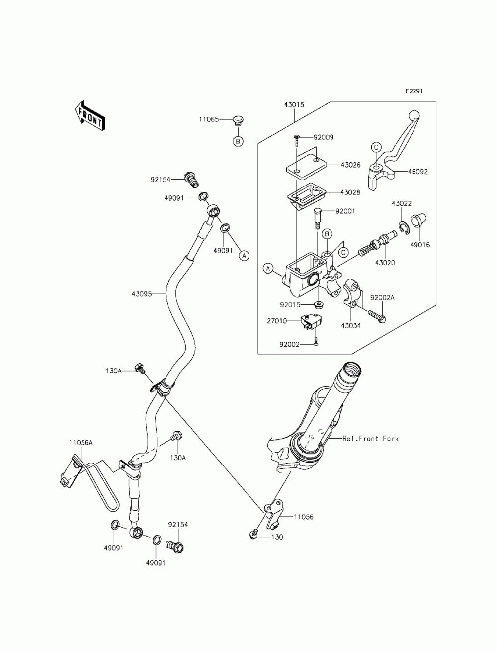 Front master cylinder