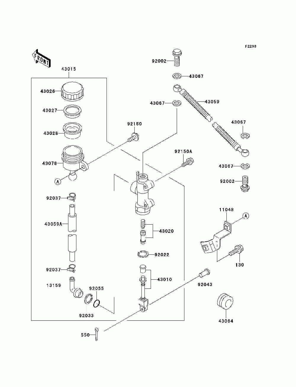 Rear master cylinder