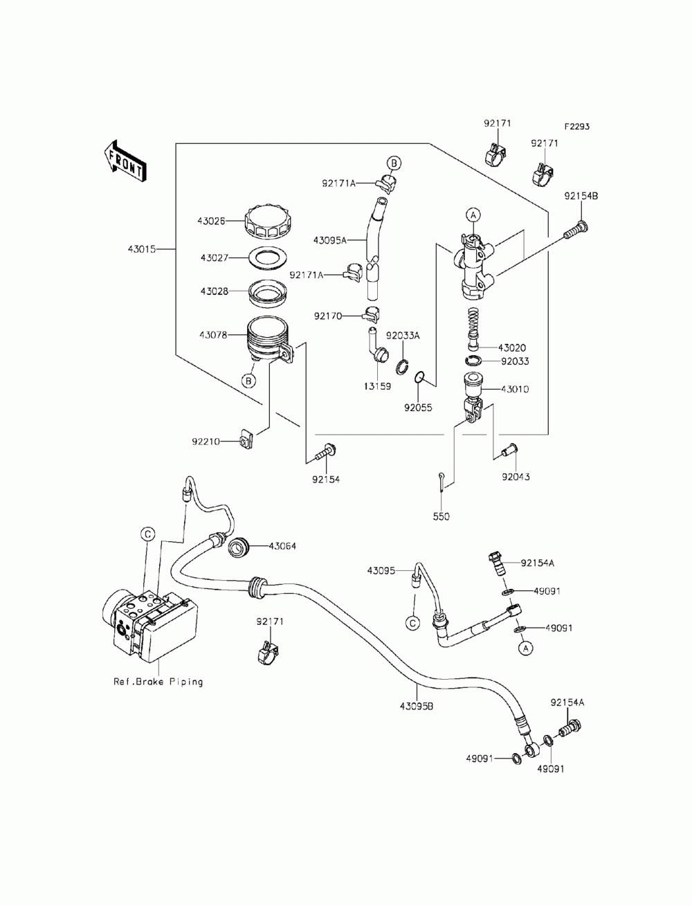 Rear master cylinder