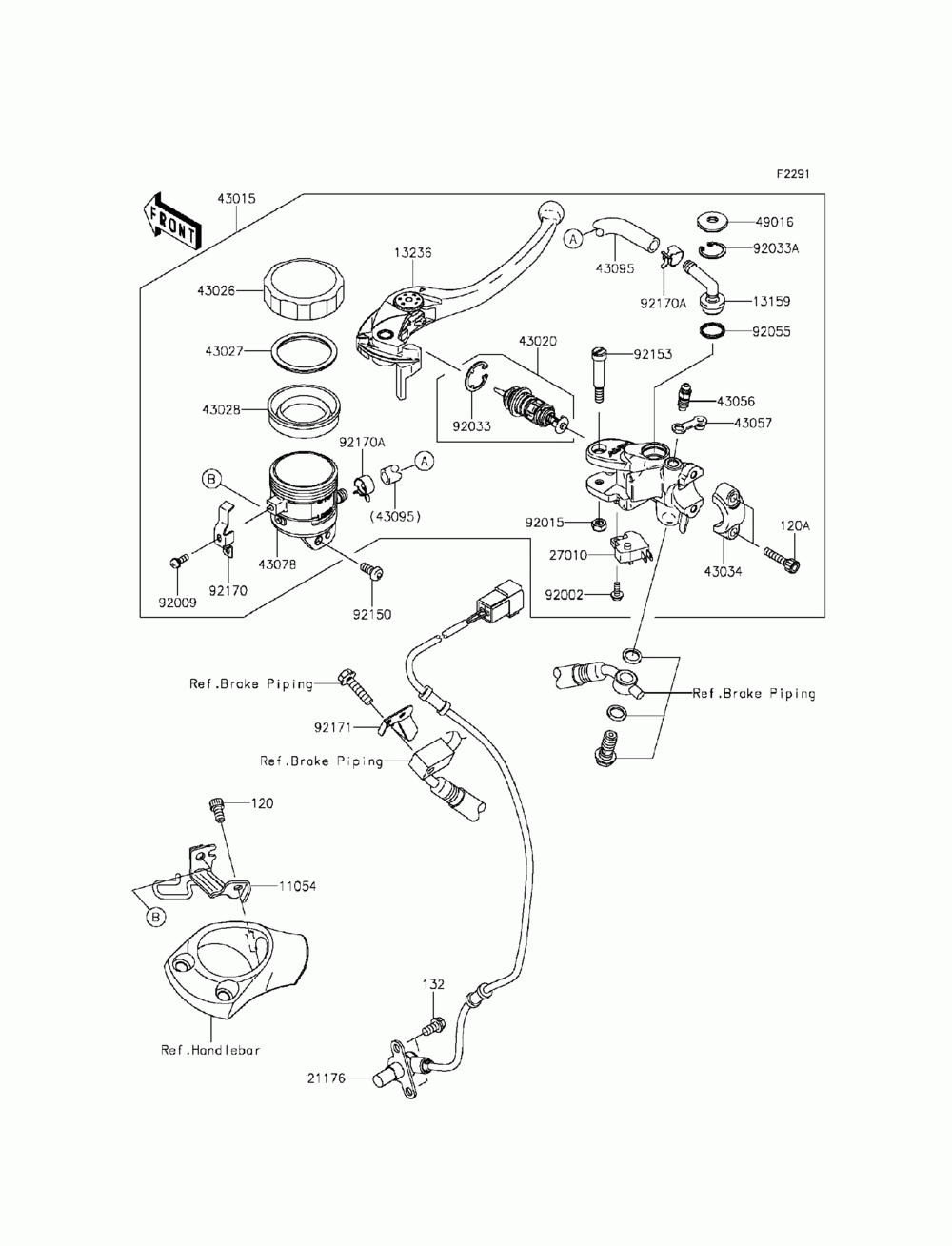 Front master cylinder