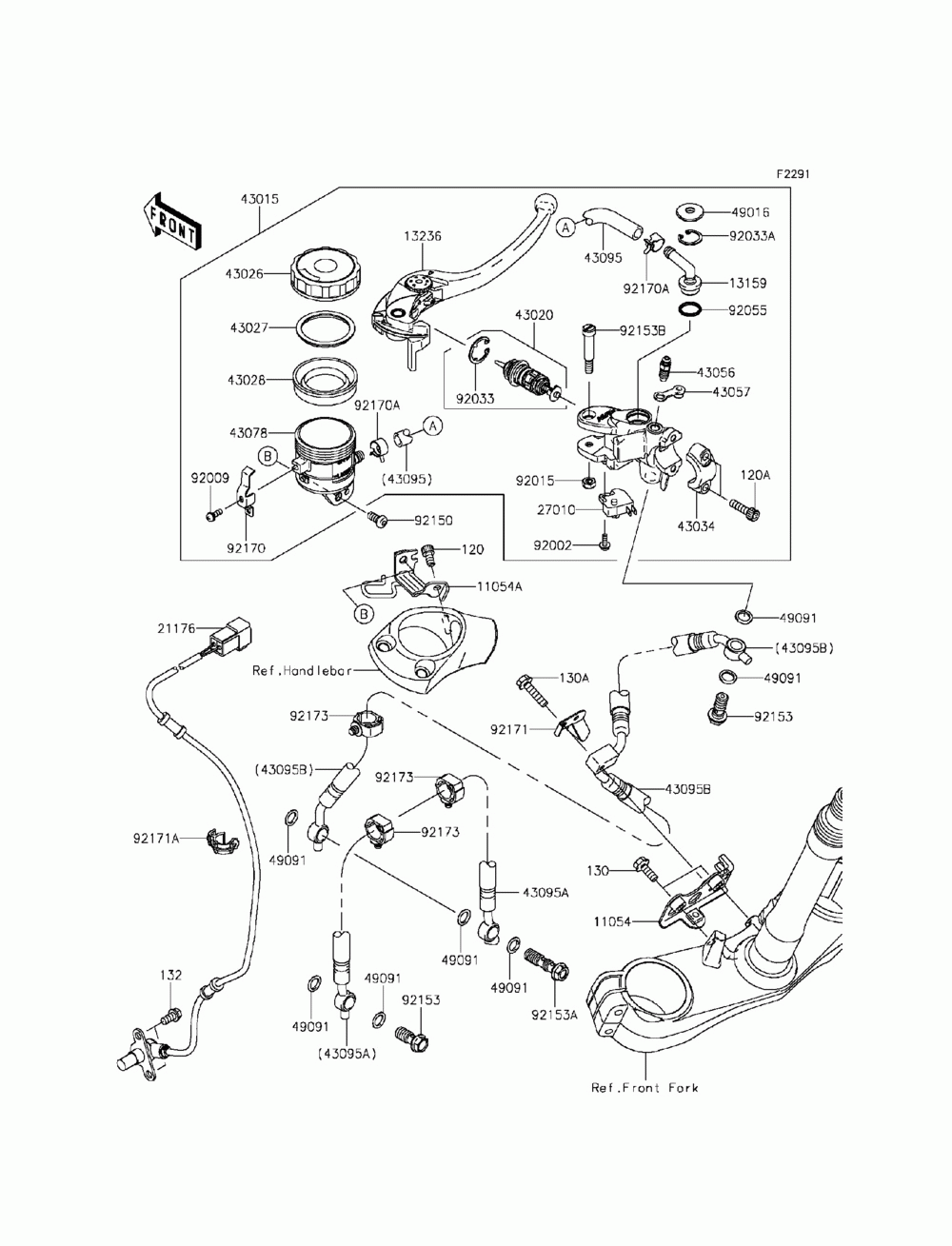 Front master cylinder