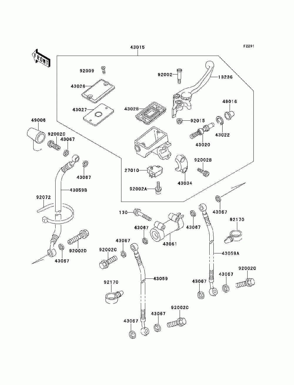 Front master cylinder