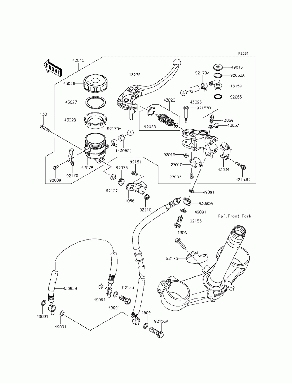 Front master cylinder