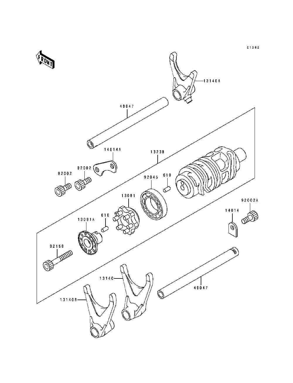 Change drum  shift fork