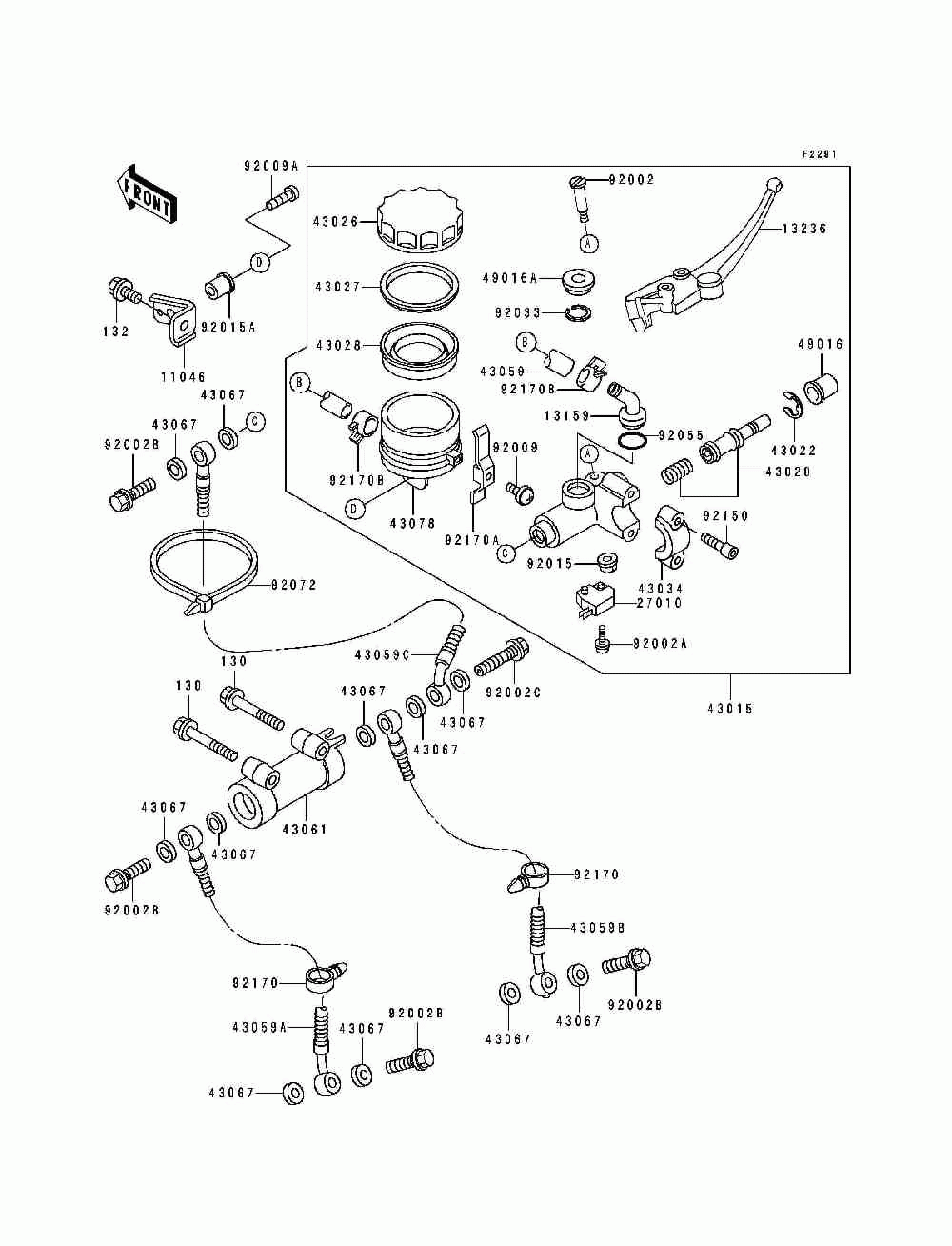 Front master cylinder