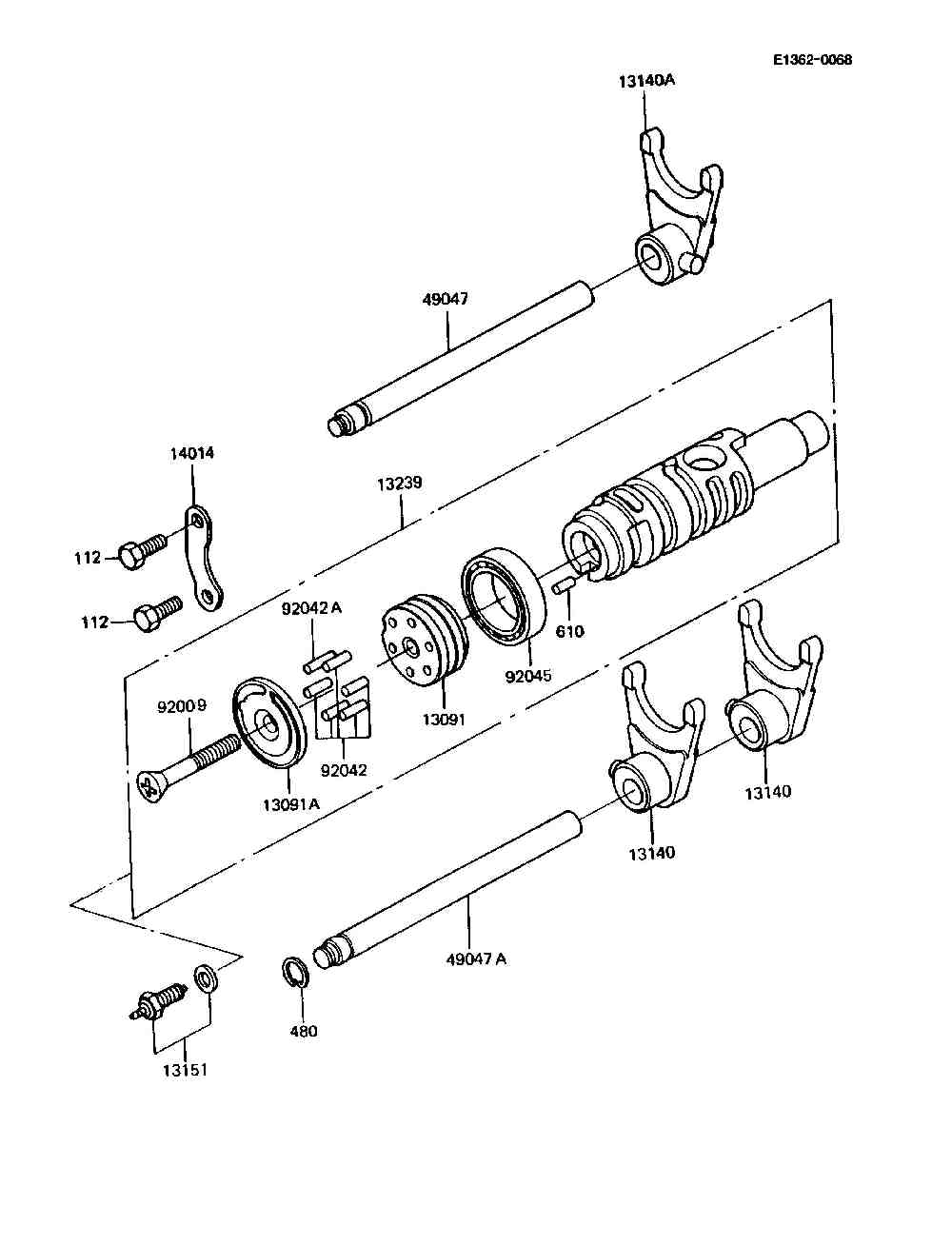 Gear change drum  shift fork(s)