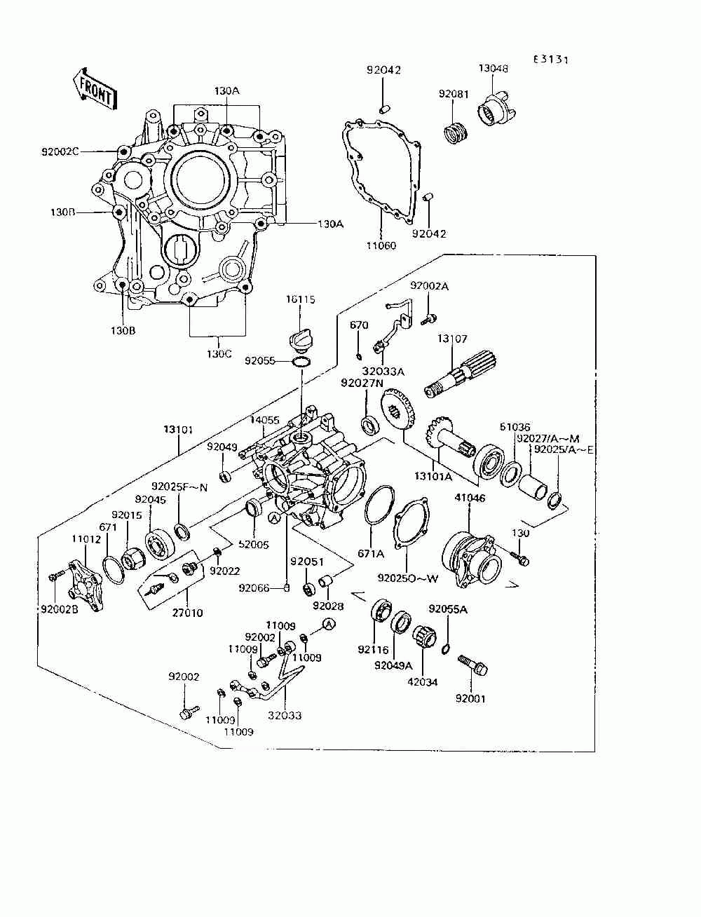 Front bevel gear