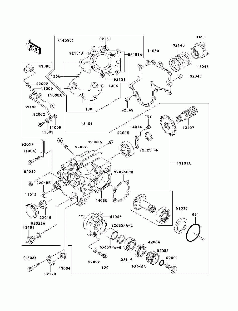 Front bevel gear