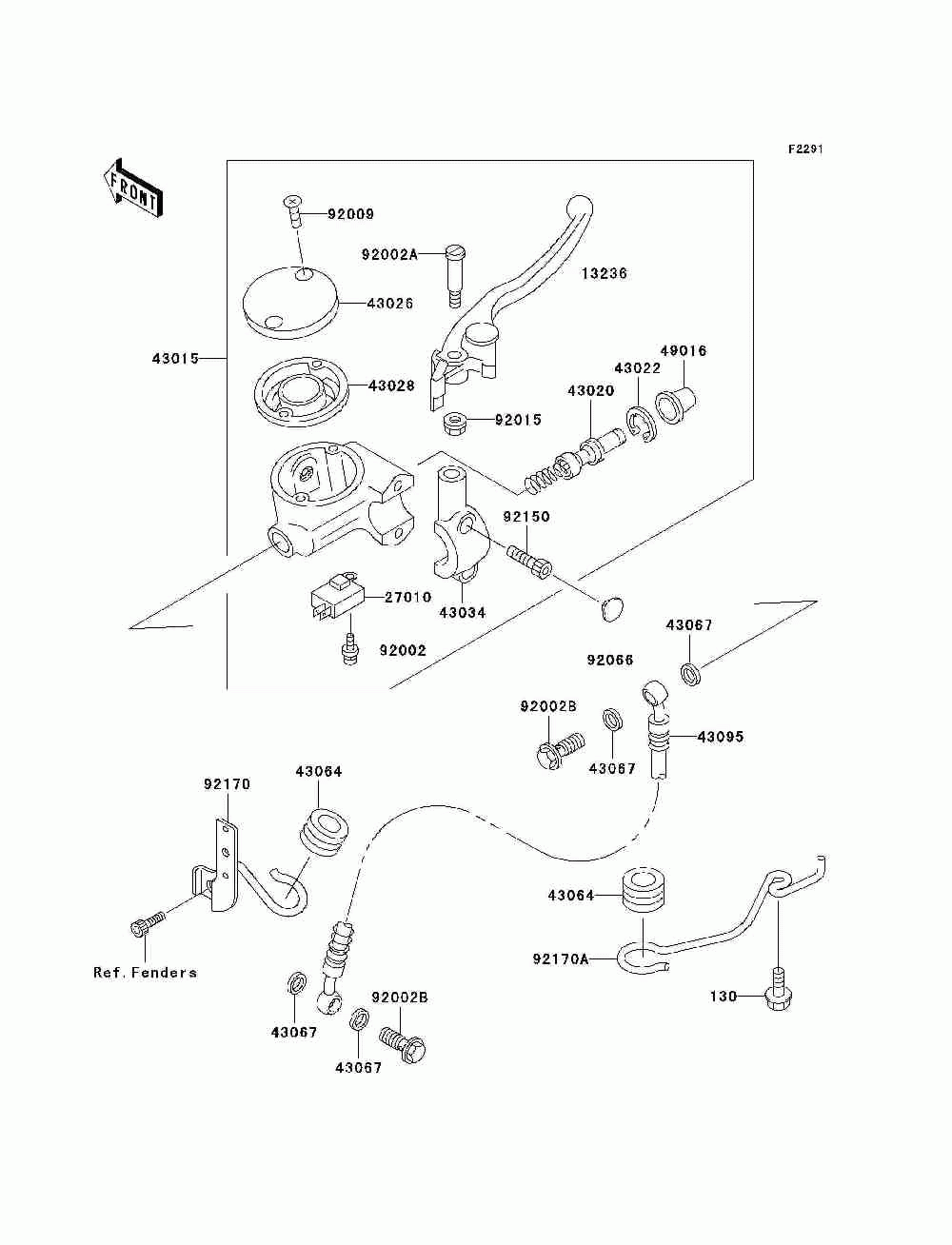 Front master cylinder