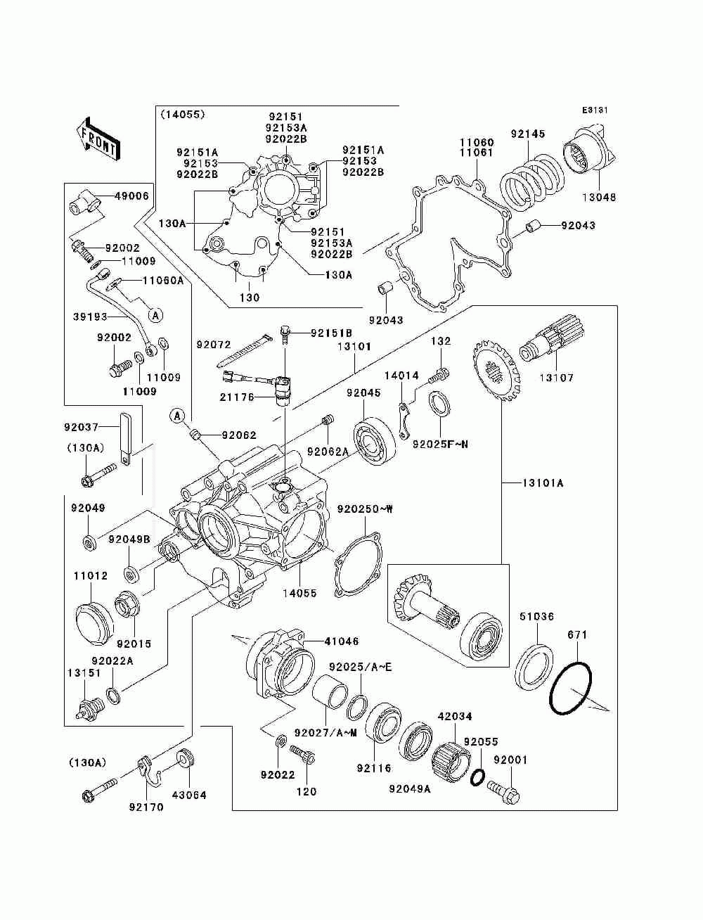 Front bevel gear