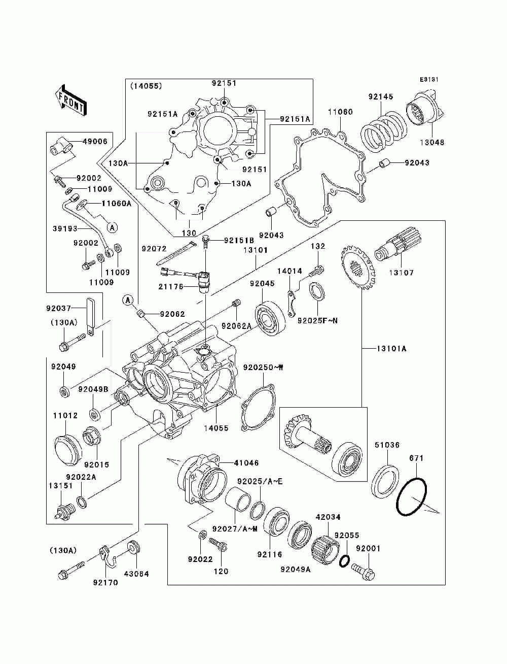 Front bevel gear