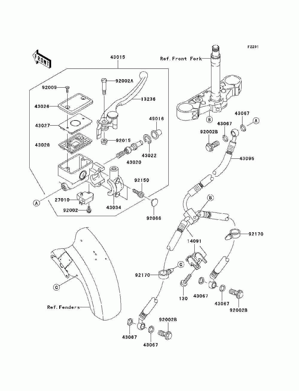 Front master cylinder