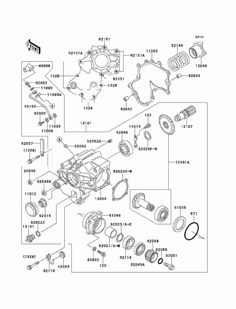 Front bevel gear