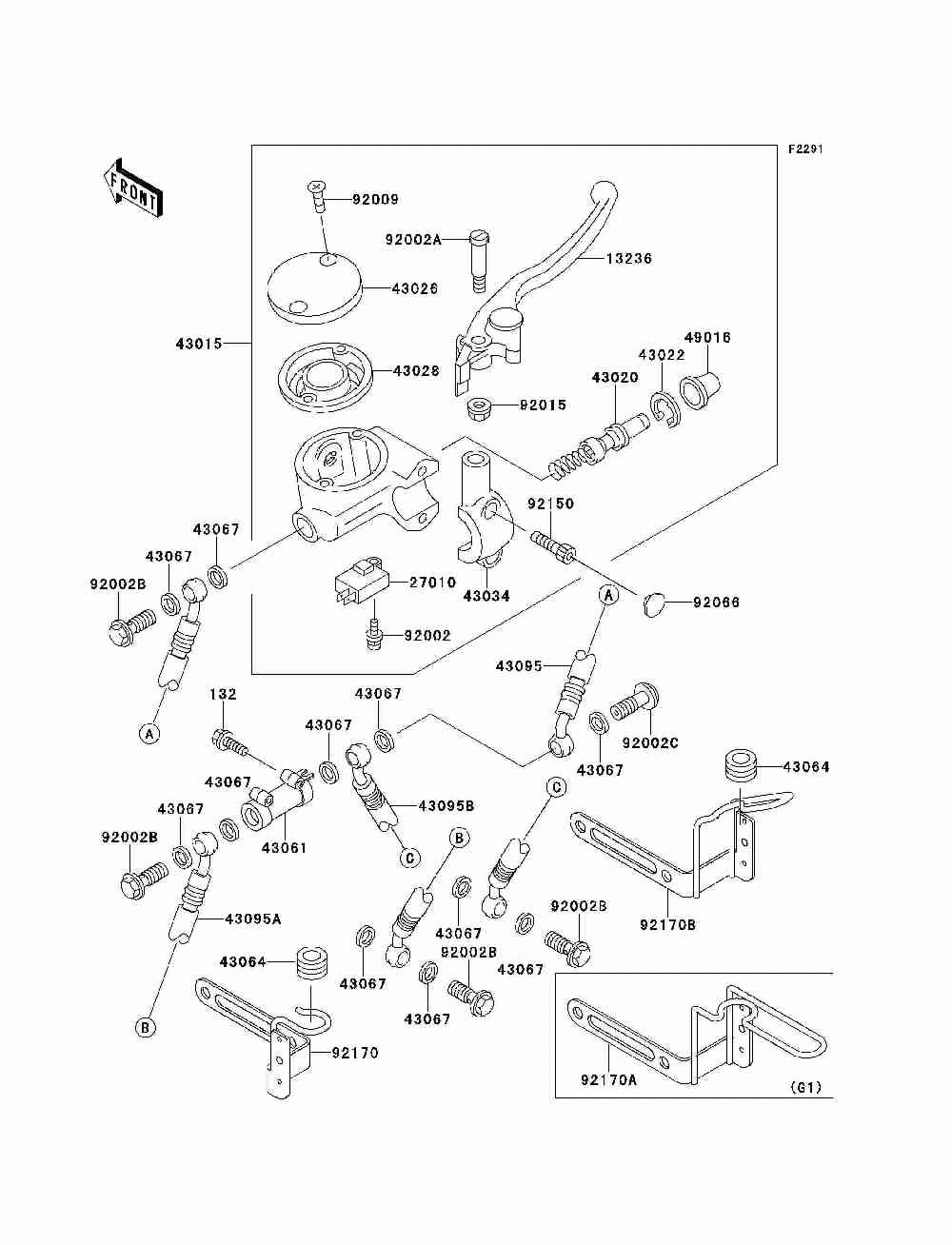 Front master cylinder