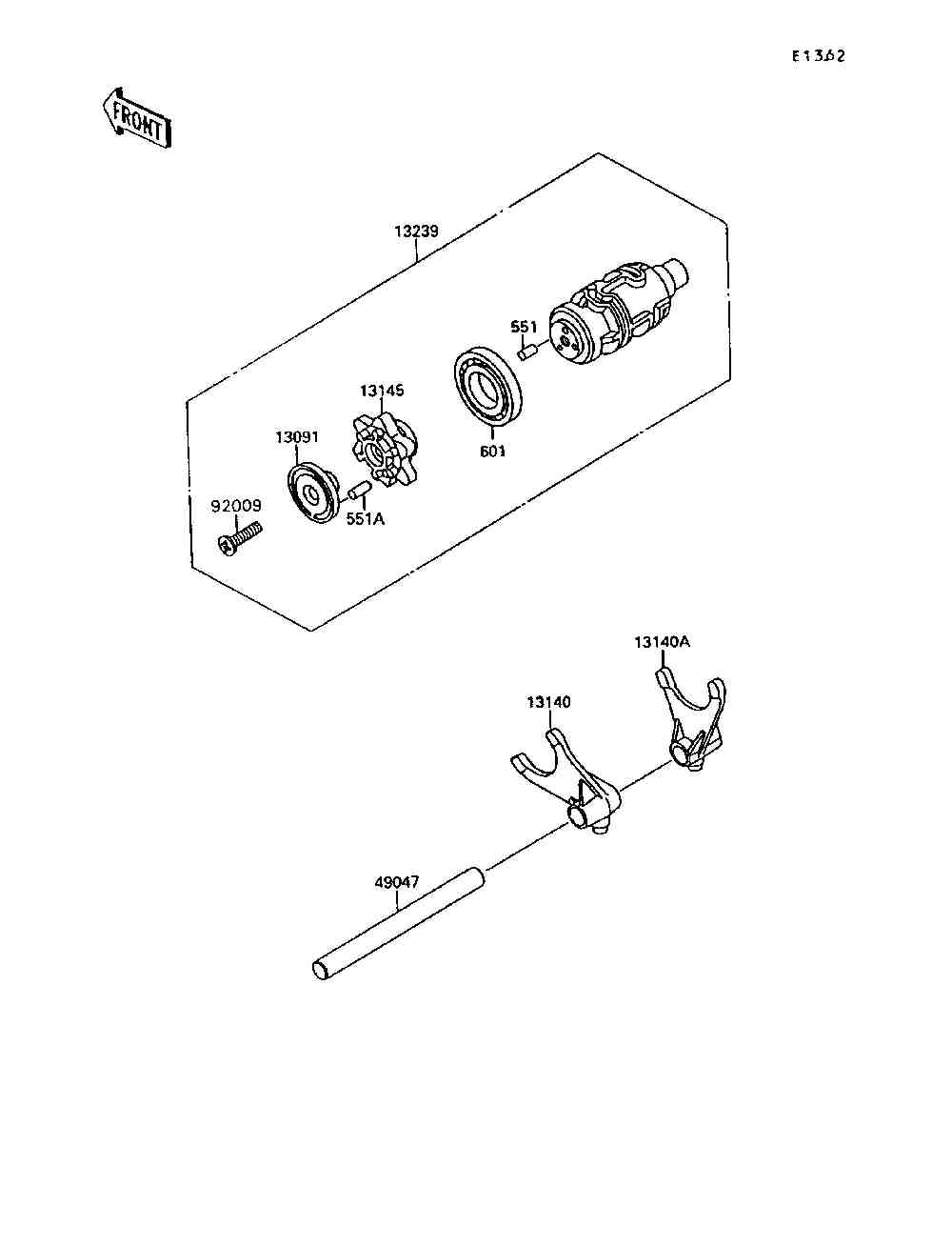 Gear change drum  shift fork(s)