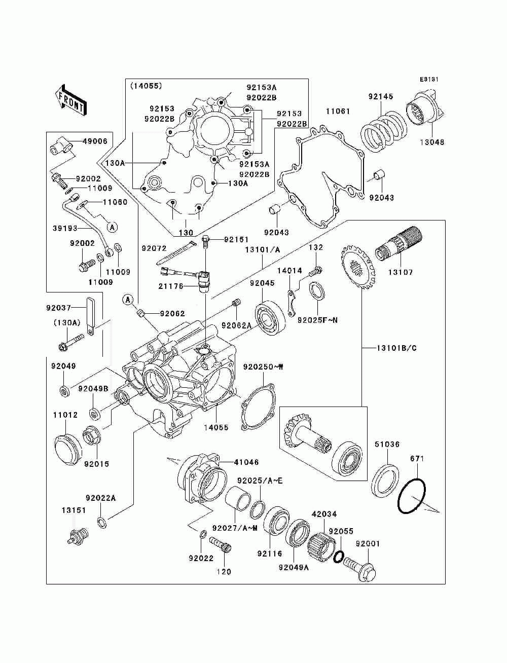 Front bevel gear