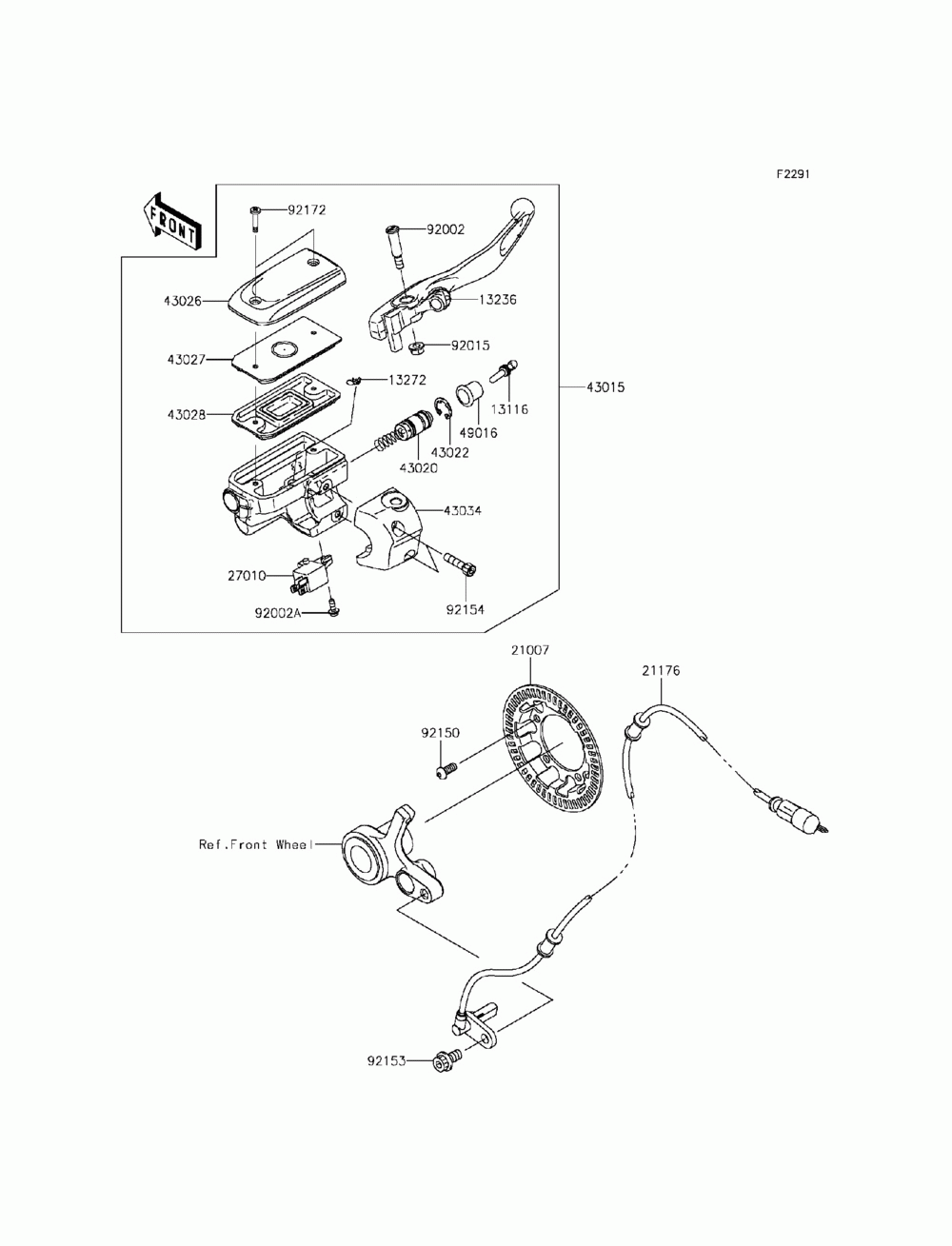 Front master cylinder