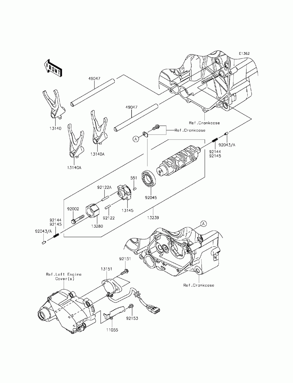 Gear change drum_shift fork(s)