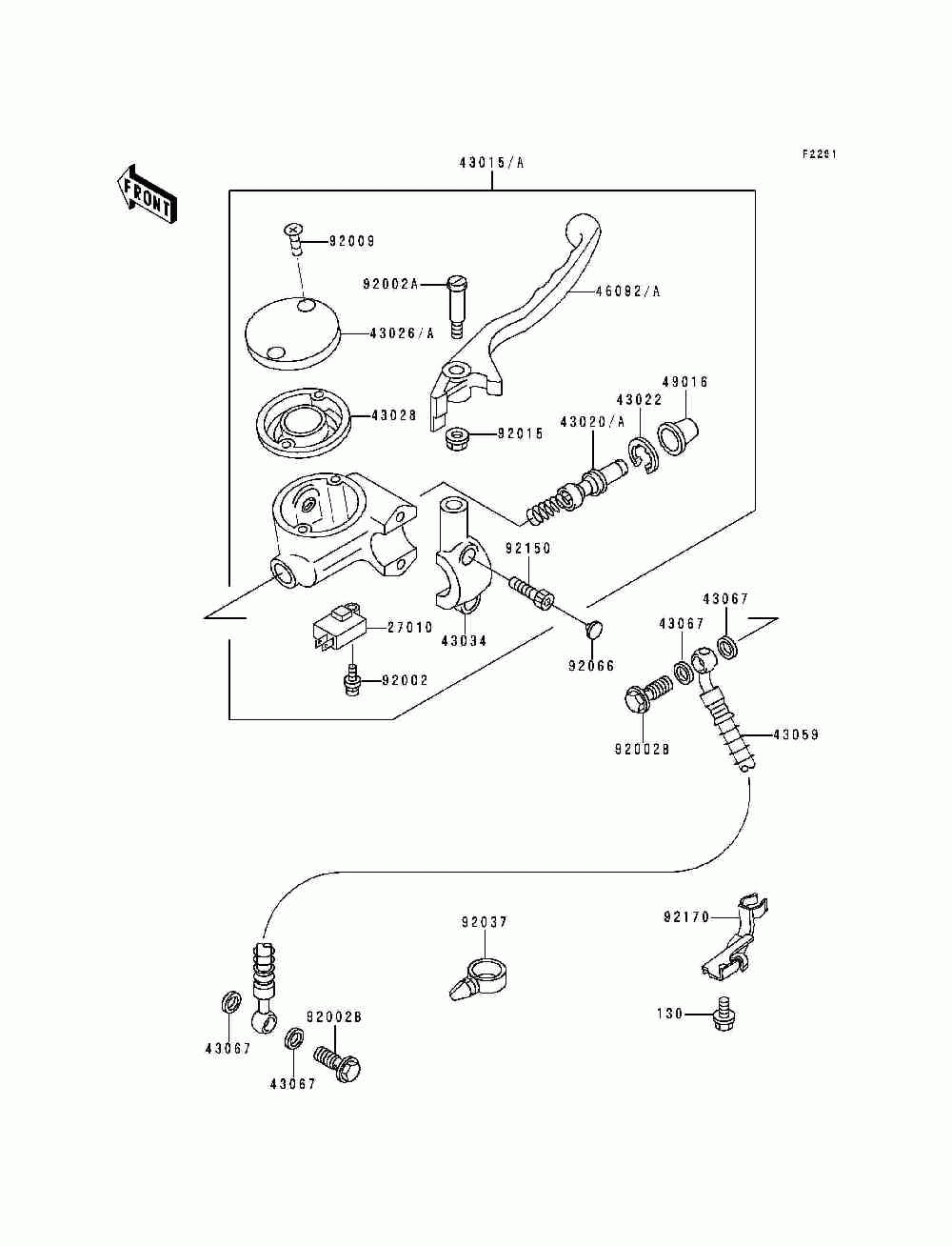 Front master cylinder