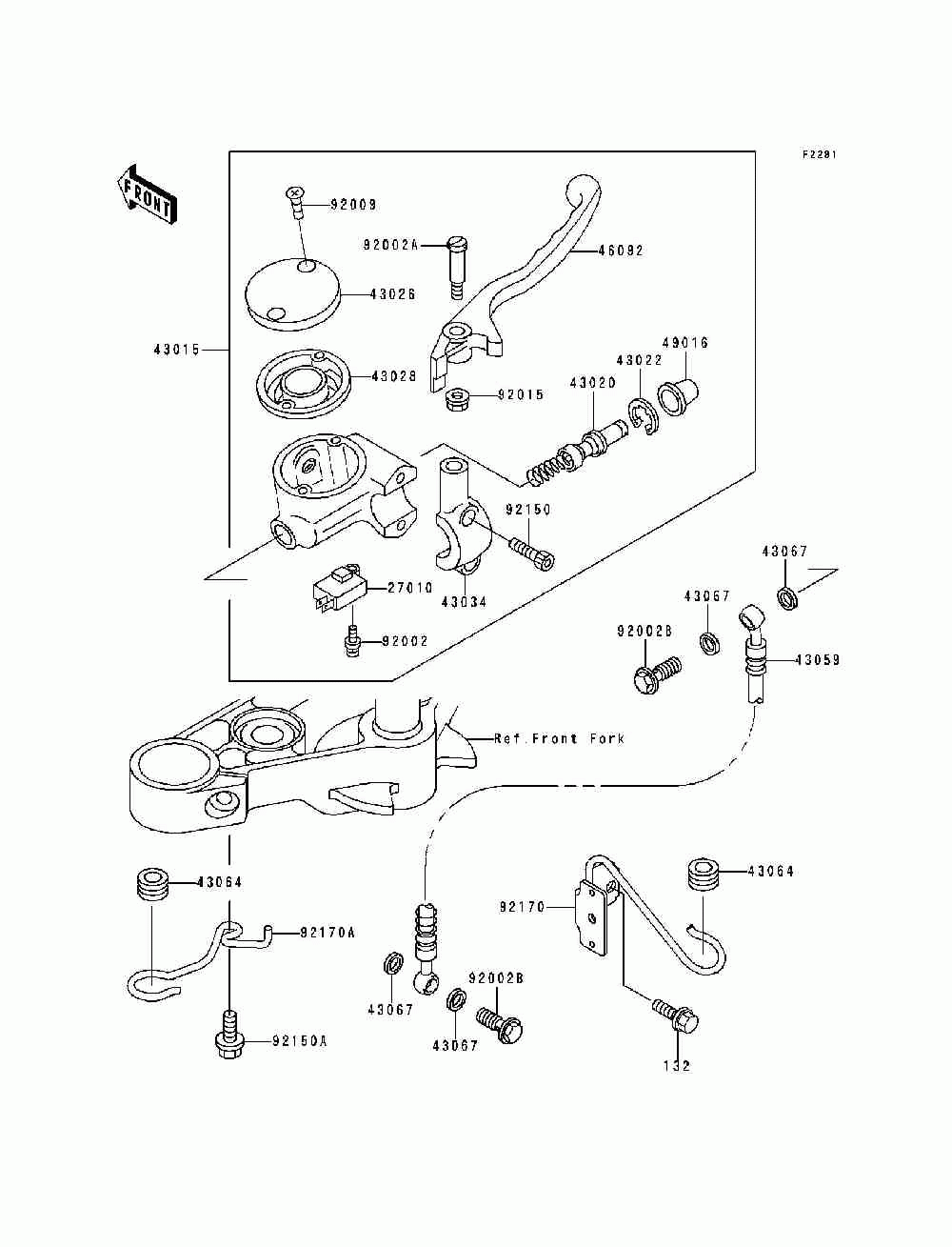 Front master cylinder