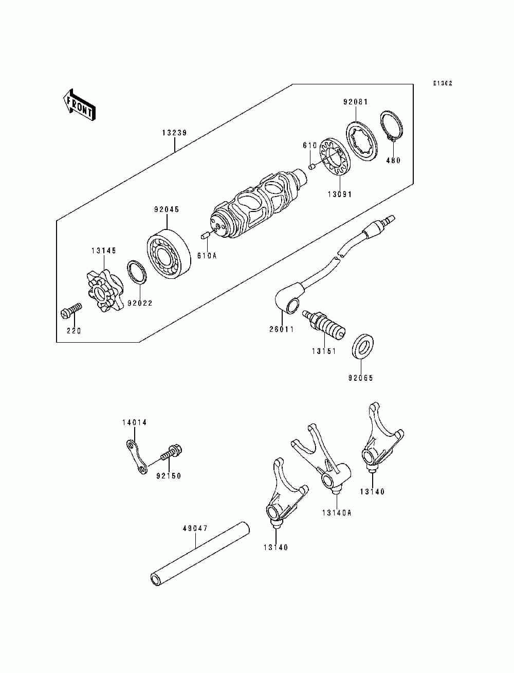 Gear change drum_shift fork(s)